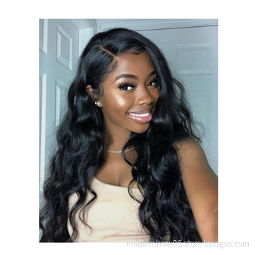 Modern Show Best Quality 180% Density Full Lace Wig Cheap Body Wave Long Lace Wig 100% Virgin Brazilian Human Hair Wig